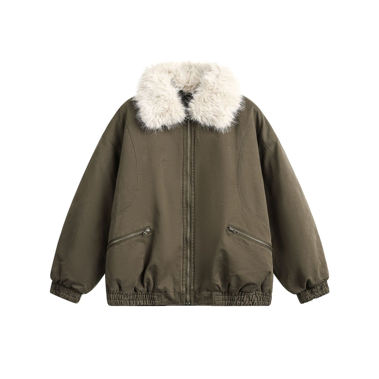 New Winter Cotton Dress Coat Detachable Fur Collar - Image 6
