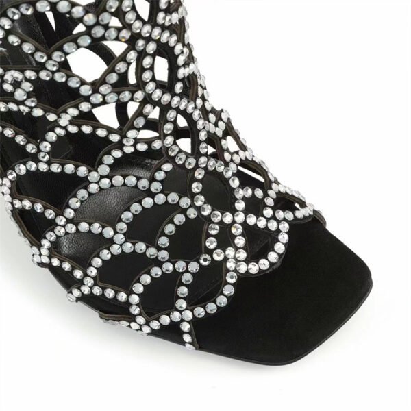 Women's Rhinestone Hollow High Heels - Image 8