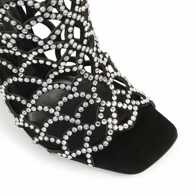 Women's Rhinestone Hollow High Heels - Image 8