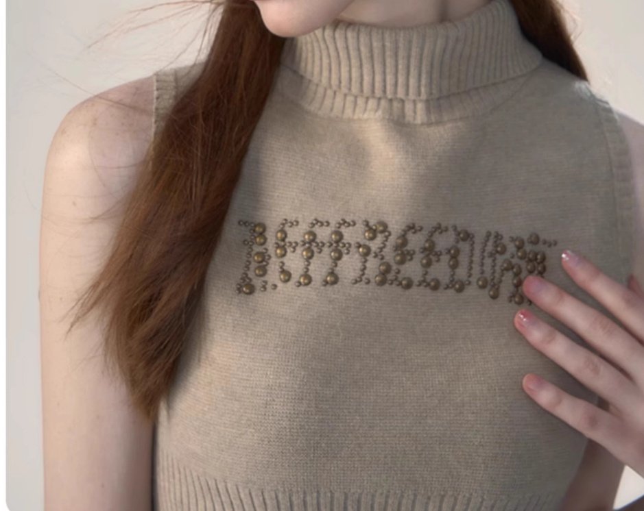 Retro Spicy Girl Letter Printed Knitted Sweater Vest - Image 7