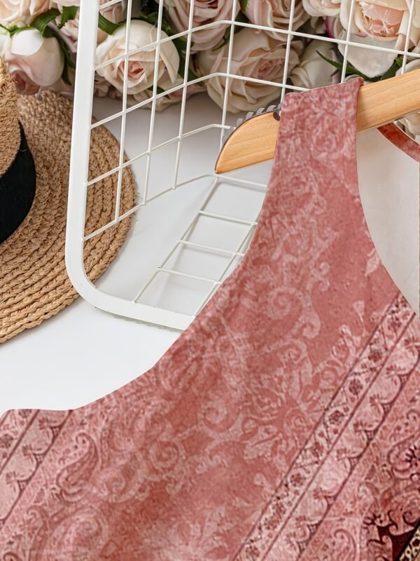 Self-pick-up Plus Size Women'S Floral Print V Neck Casual Sleeveless Dresses  Only Self-pickup Is Supported - Image 2