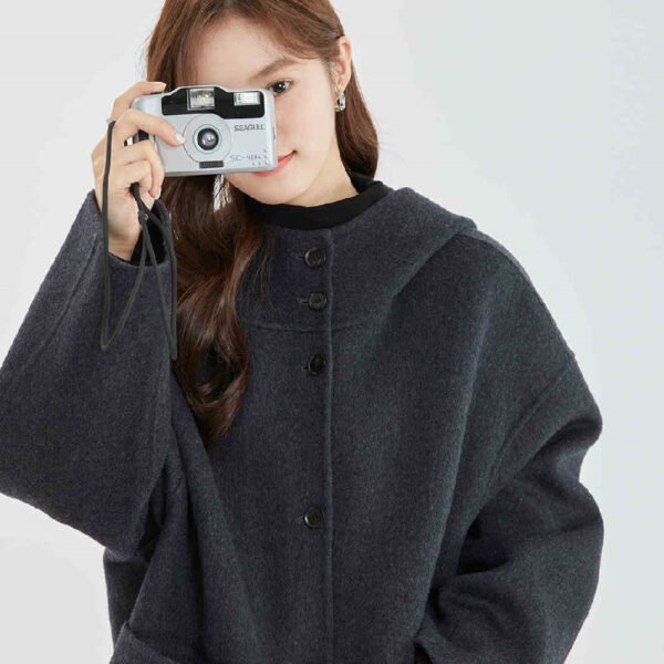Cloak Winter Hooded Reversible Cashmere Coat - Image 2