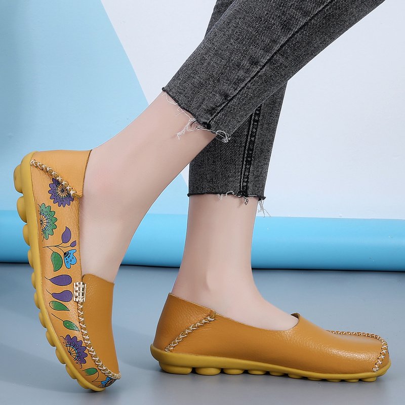 Flowers  Women Flat Shoes With Sewing Thread Soft Shoes - Image 4