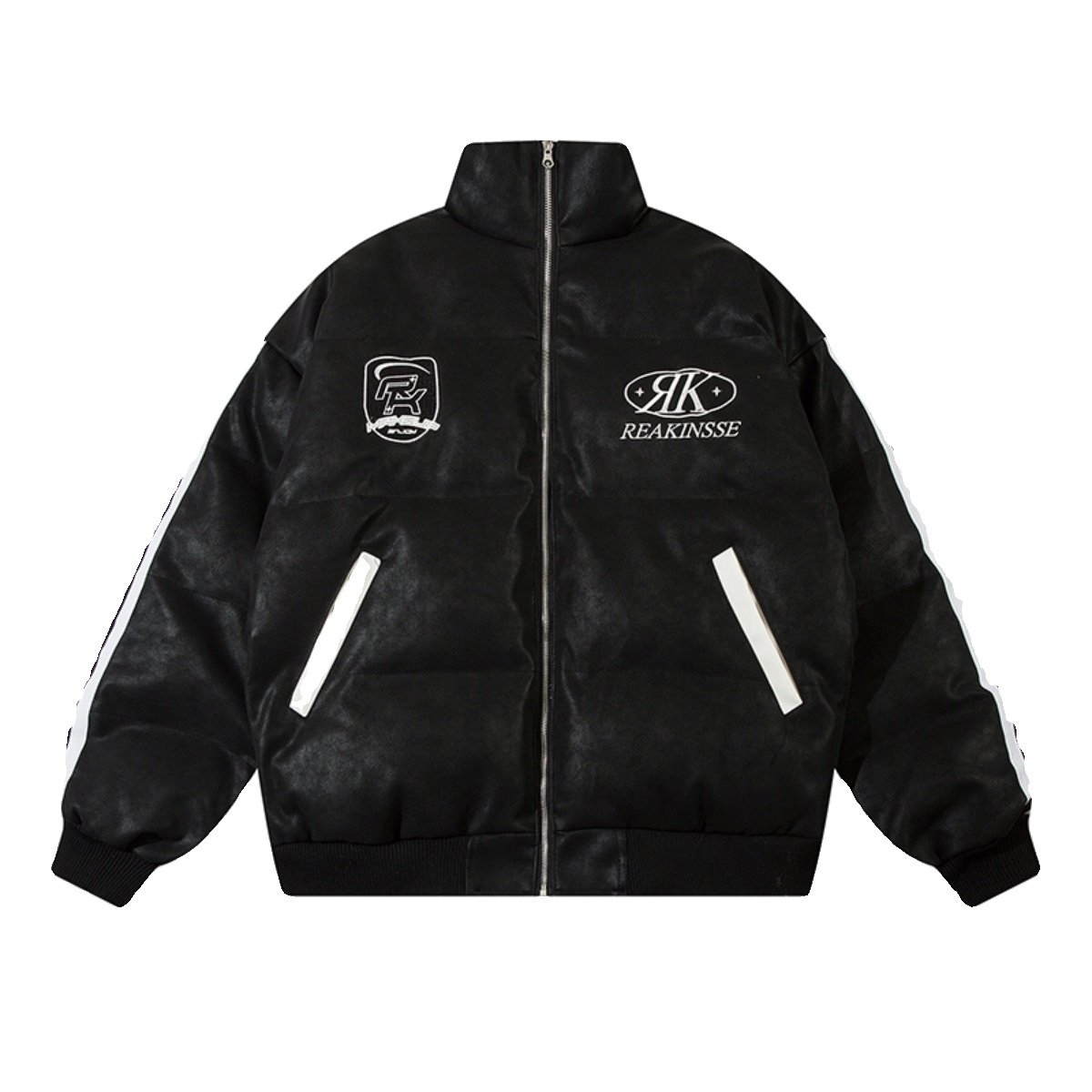 Couple Vintage Embroidered Baseball Down Quilted Jacket - Image 3