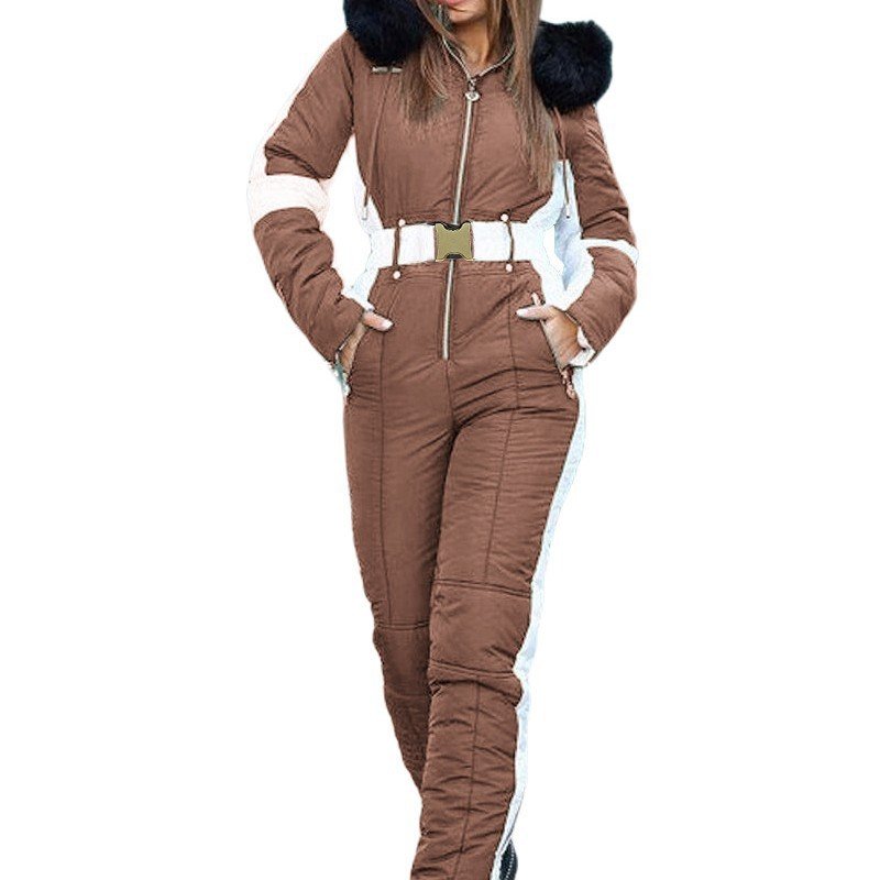 Fashionable Warm Sports Hooded Long Sleeve Ski Suit - Image 5