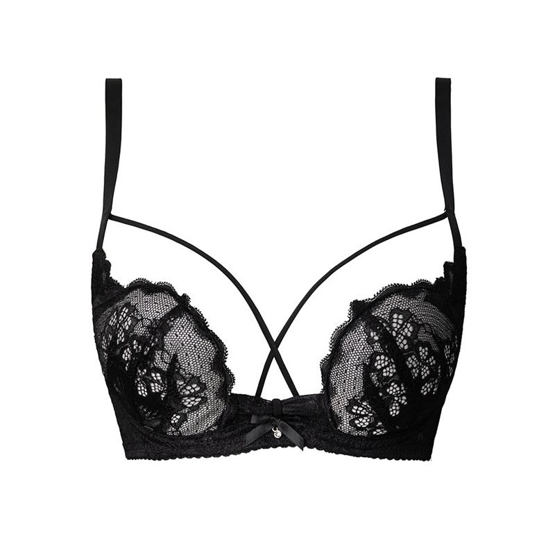 Sexy Lace Half Cup Pure Desire Push-up Beauty Back Red Bra Set - Image 2