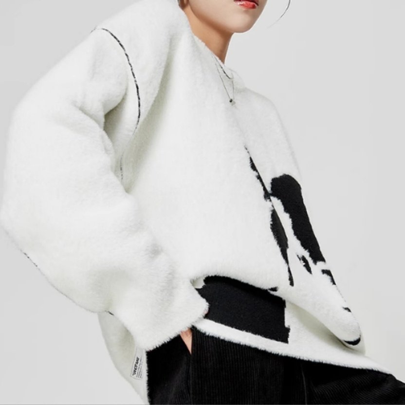 Loose Casual White Soft Glutinous Lazy Sweater - Image 5