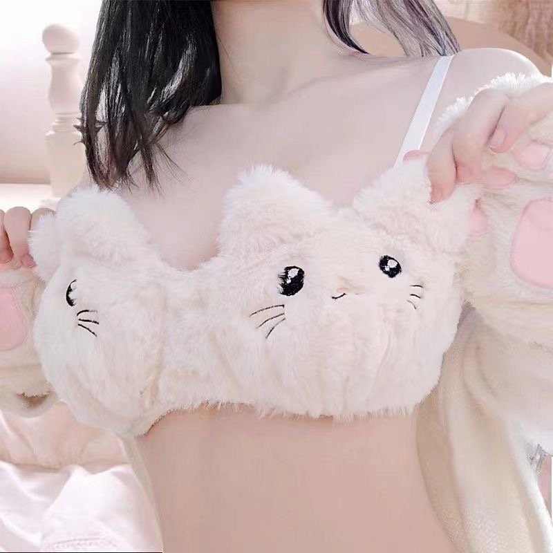 Cute Girl Girls Underwear Pure Cotton Cute Wireless Bra Set - Image 4
