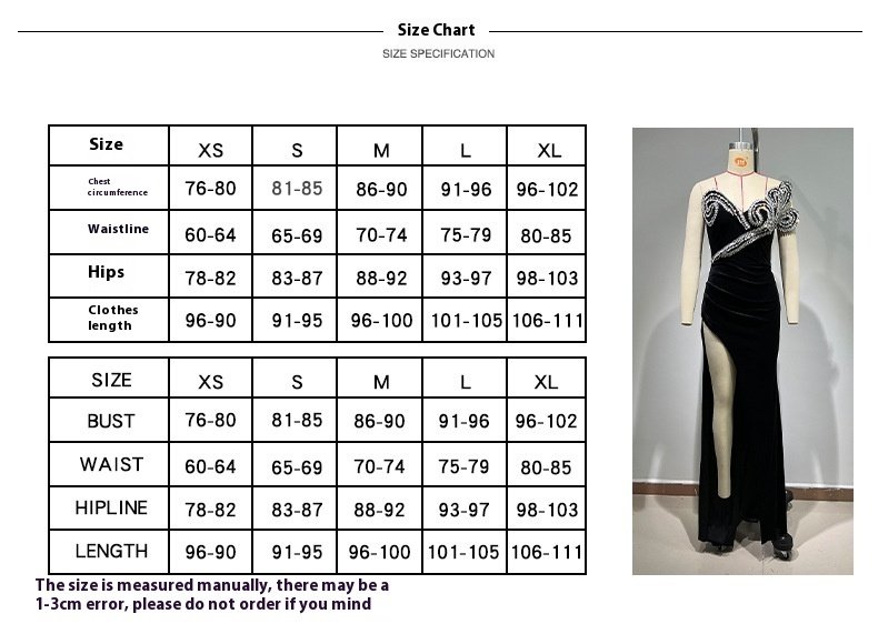 High-end Rhinestone High Slit Dress - Image 5