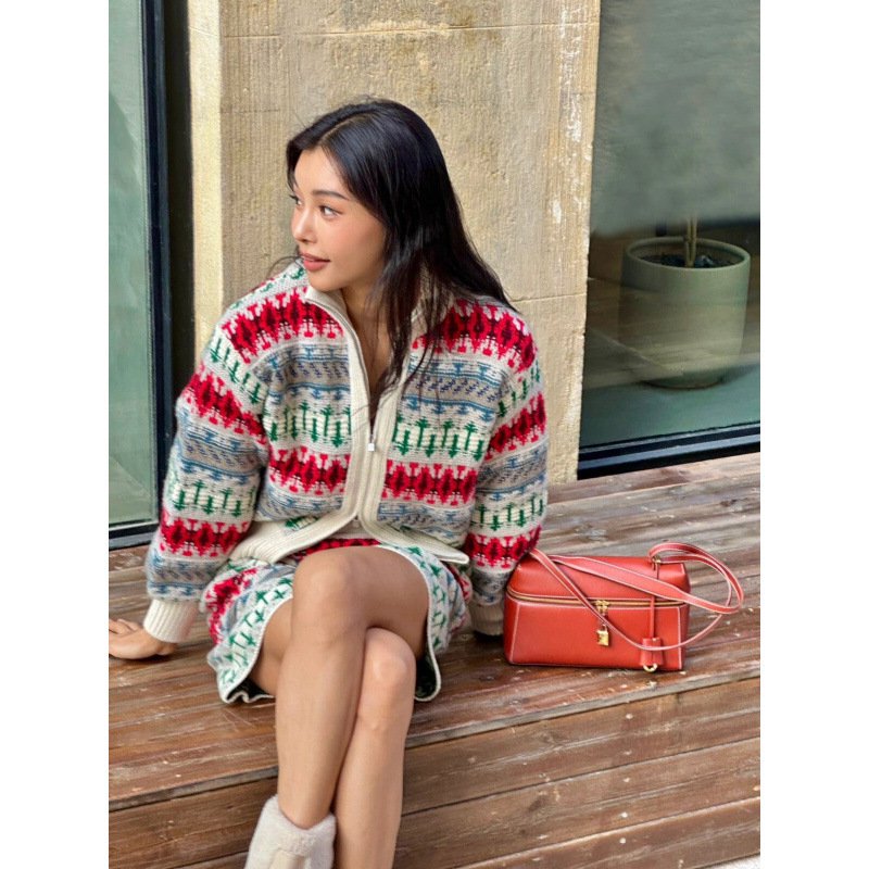 Women's Retro Heavy-duty Jacquard Thickened Wool Sweater - Image 7