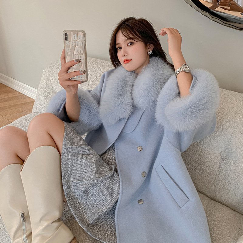 Cloak Double-sided Tweed Long Coat Fairy