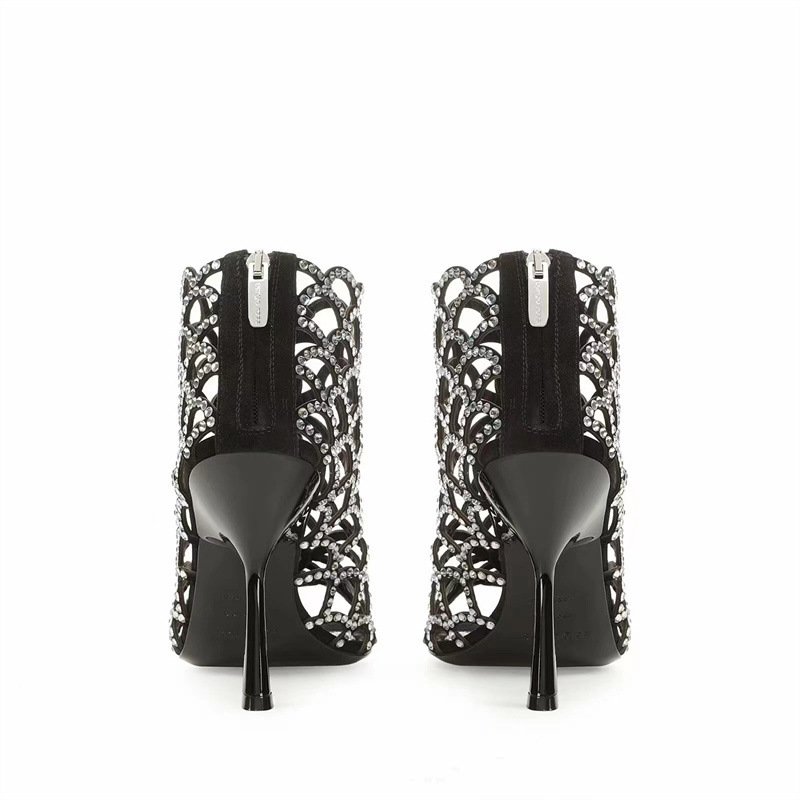 Women's Rhinestone Hollow High Heels - Image 7