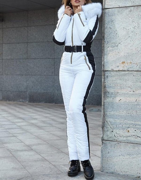 Fashionable Warm Sports Hooded Long Sleeve Ski Suit - Image 6