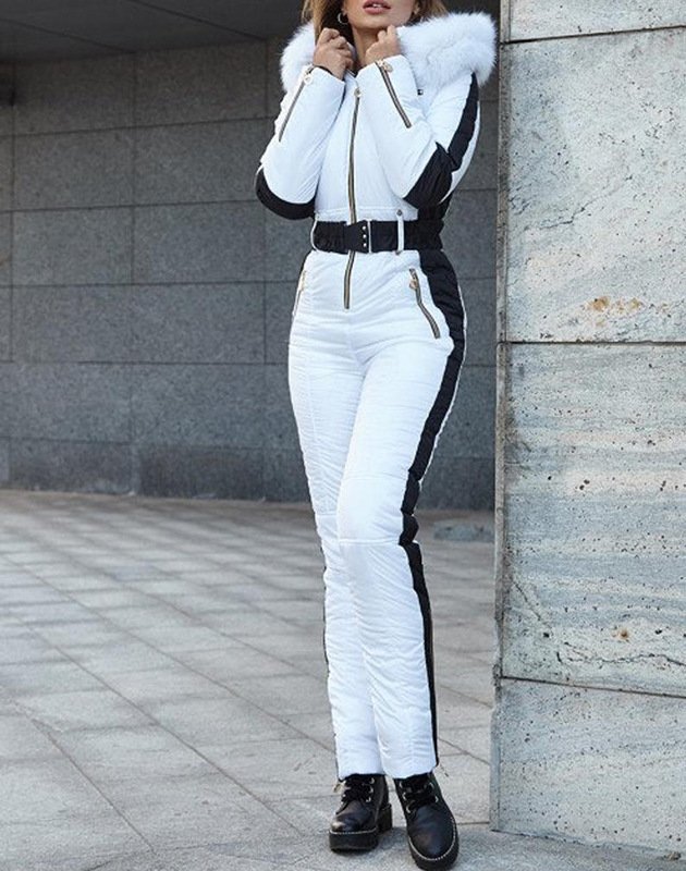 Fashionable Warm Sports Hooded Long Sleeve Ski Suit - Image 6