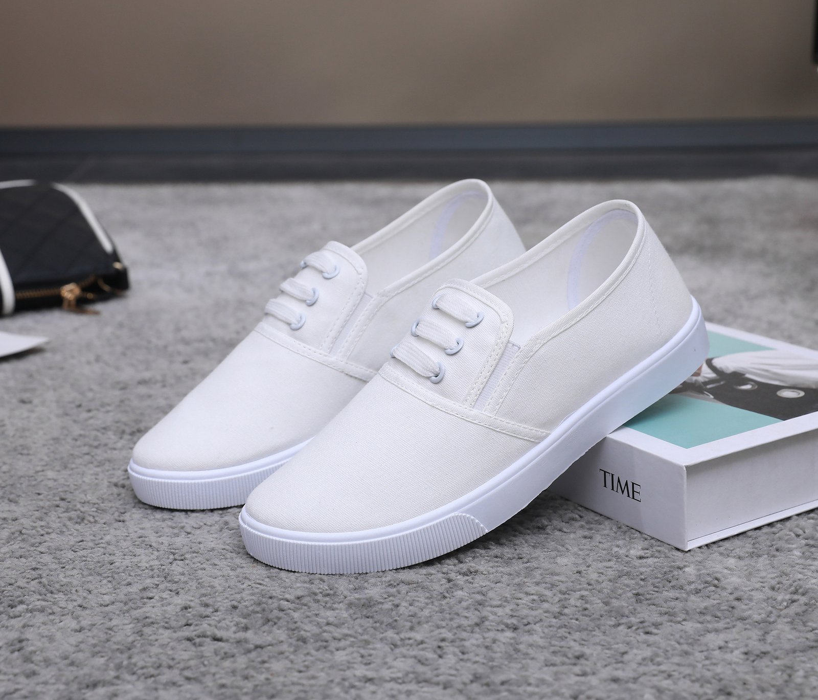 Slip-on Canvas Shoes Flat Women - Image 9