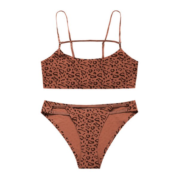 Sexy Leopard Print No Trace No Steel Ring Bra Set - Image 5