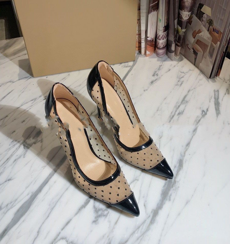 Stitching Mesh Stiletto Heels - Image 7