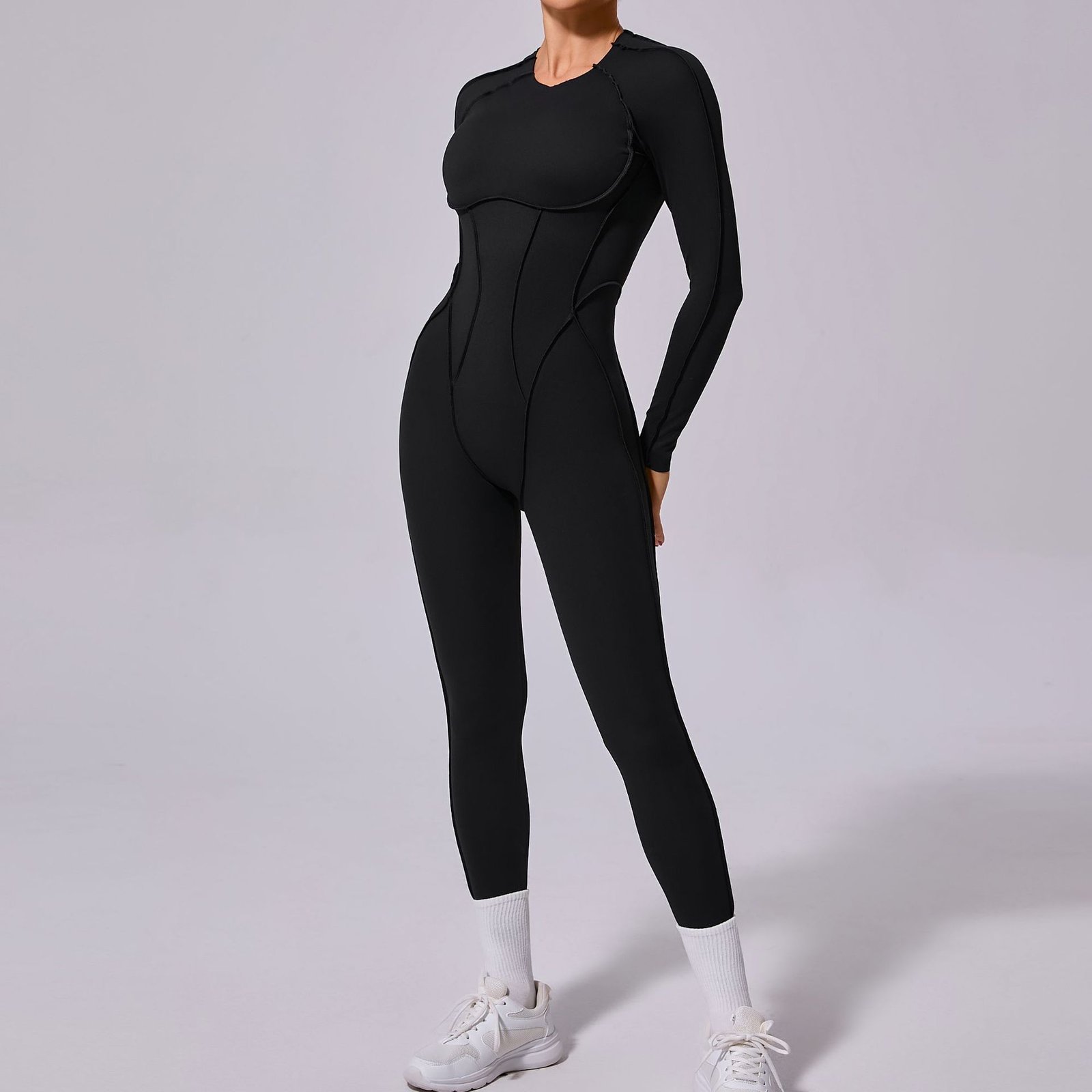 New Winter One-piece Sports Yoga Jumpsuit Backless Tight Jumpsuit - Image 3