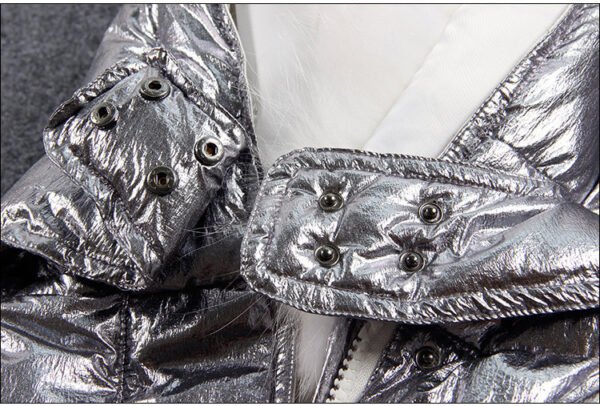 Raccoon Fur Big Collar Down Jacket Mid-length Slim Coat - Image 4