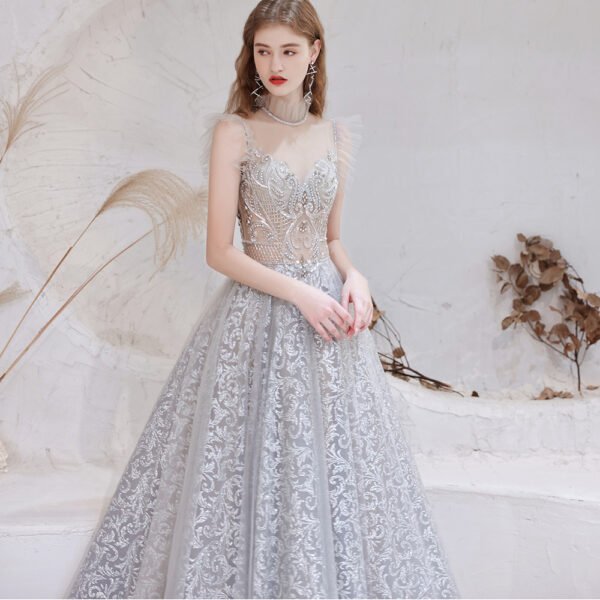 Spring High Gray Half High Sweet Standing Collar Thin Short Paragraph Mid-waist Slim Wedding Dresses