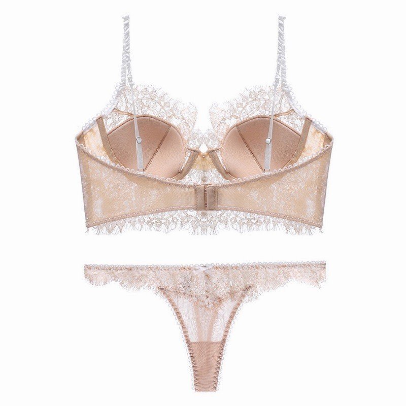 Women's French Thin Cotton Lace Bra Panties Set - Image 8