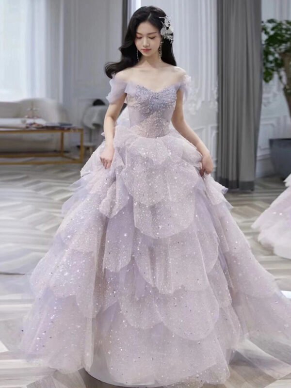 Off-shoulder Evening Dress Women's Host Performance Dress - Image 6