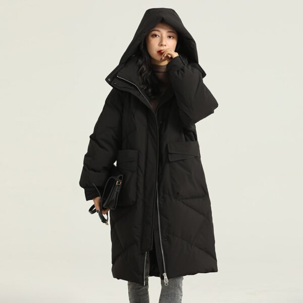 White Duck Down High-end Warm Women's Slimming Pinghu Coat - Image 5