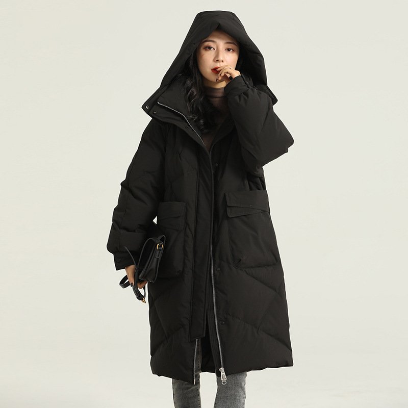 White Duck Down High-end Warm Women's Slimming Pinghu Coat - Image 5