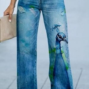 Daily High Rise Pattern Pocket Wide Leg Pants