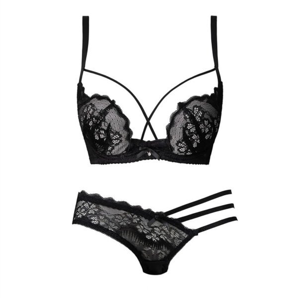 Sexy Lace Half Cup Pure Desire Push-up Beauty Back Red Bra Set - Image 5