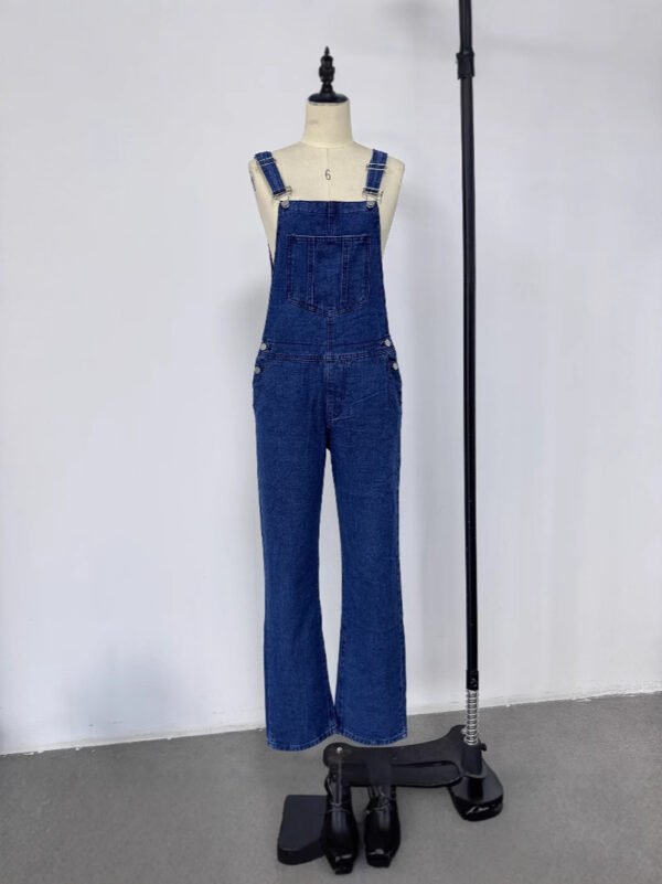 Loose Women's Denim Suspender Pants - Image 5