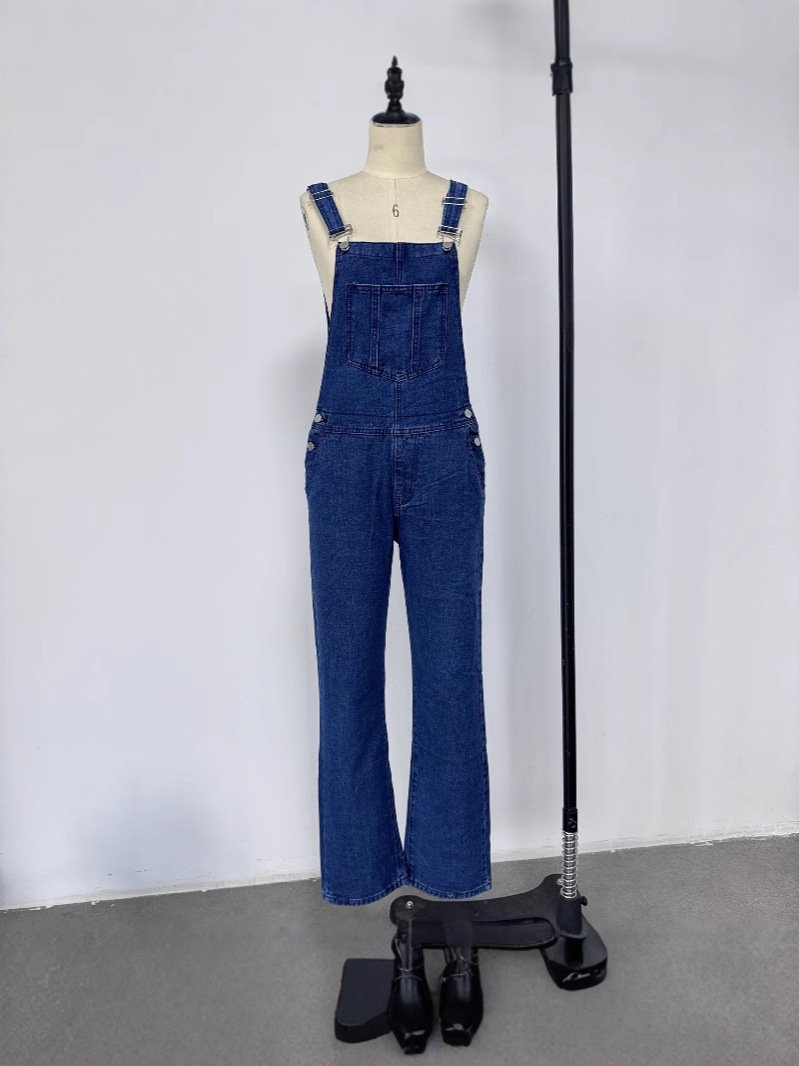 Loose Women's Denim Suspender Pants - Image 5
