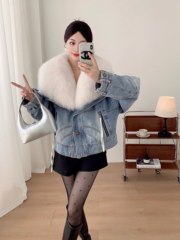 Goose Down Liner Denim Parka Women's Short - Image 4
