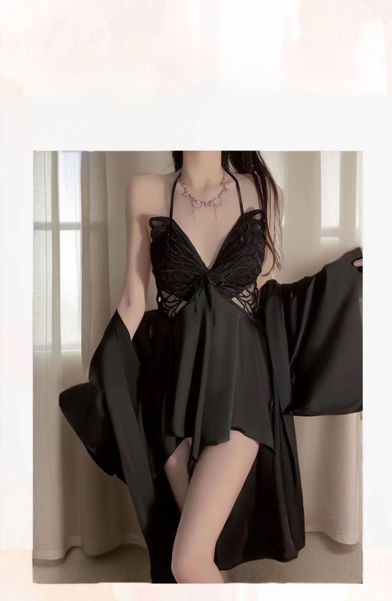 Women's Nightdress Butterfly Halter with Pajamas Sets - Image 4