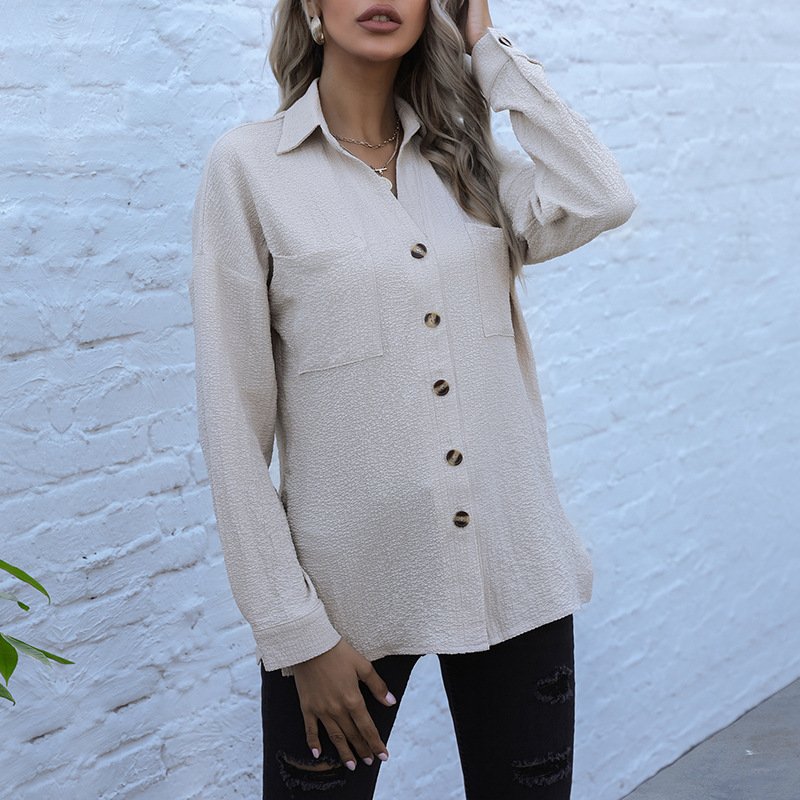 Long Sleeve Lapel Office Button Shirt - Image 8