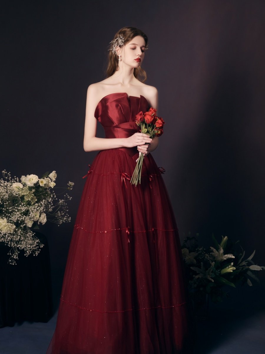 Red Long Dress Heavy-duty Tube Top For Women - Image 8