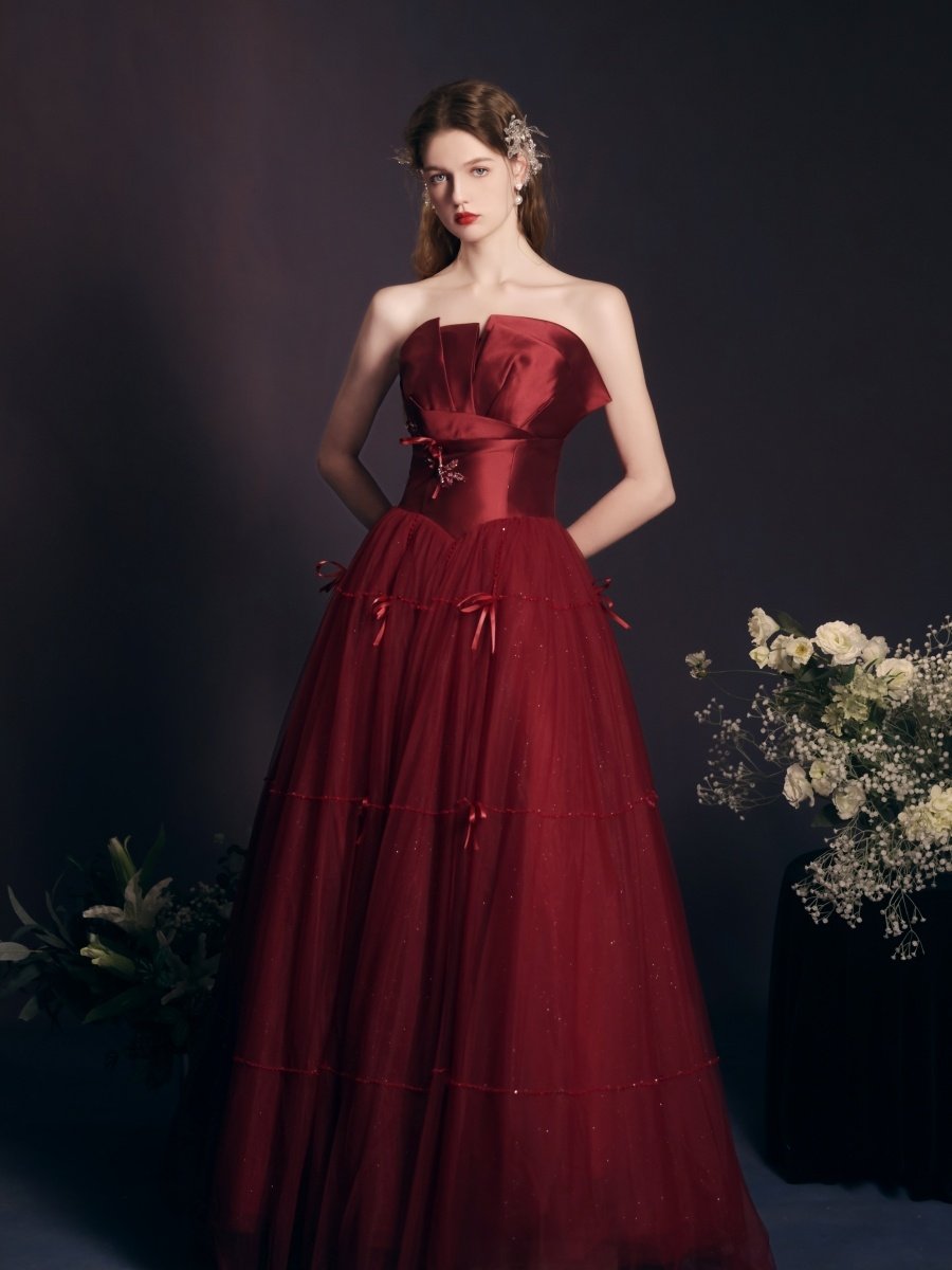 Red Long Dress Heavy-duty Tube Top For Women - Image 10