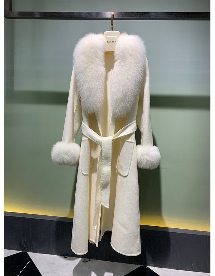 Winter Warm Lace-up Long Woolen Coat - Image 7