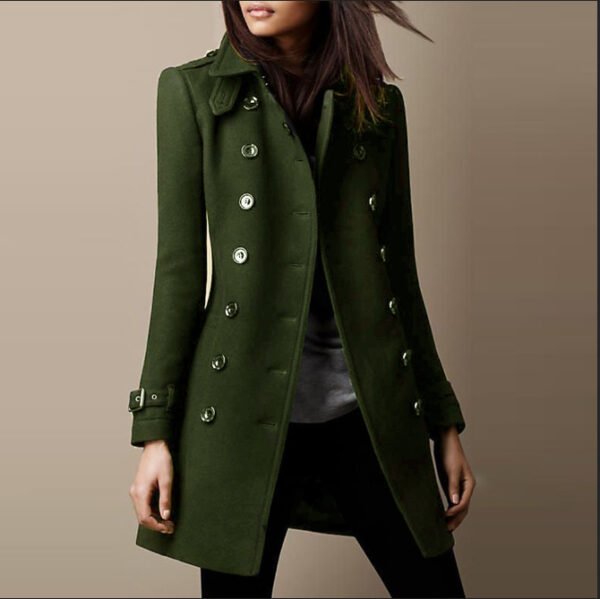 Ladies Spring Long Jacket Wool Trench Coat - Image 3