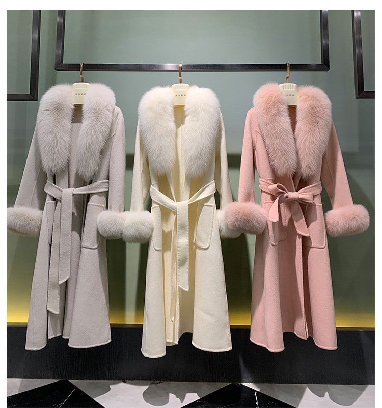 Winter Warm Lace-up Long Woolen Coat - Image 2