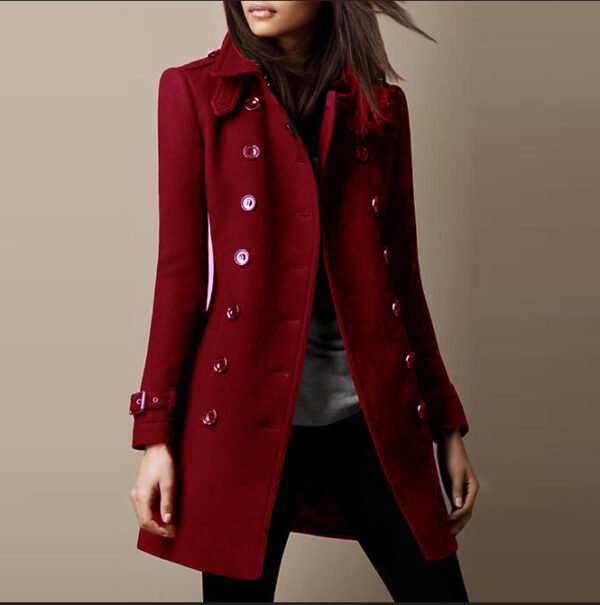 Ladies Spring Long Jacket Wool Trench Coat - Image 4