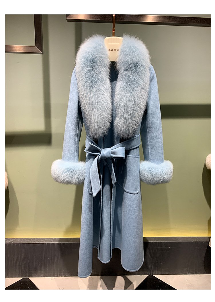 Winter Warm Lace-up Long Woolen Coat - Image 5