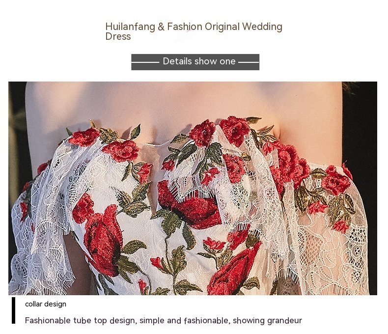 Temperament Bride Bra Trailing Mori Style Wedding Dress - Image 4