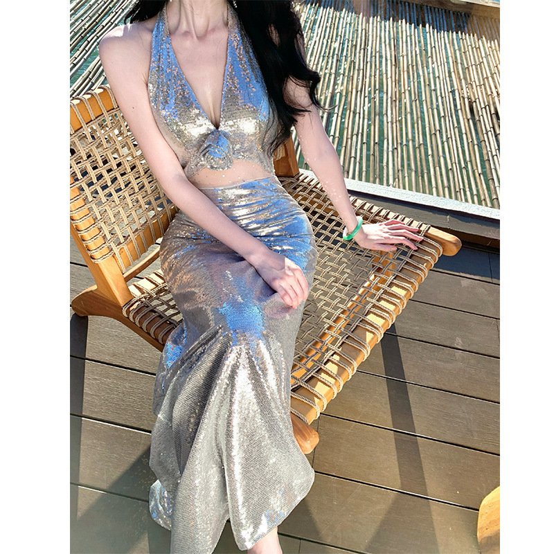 Sequined Evening Gown High-end Light-luxury Dress For Annual Company Events - Image 3