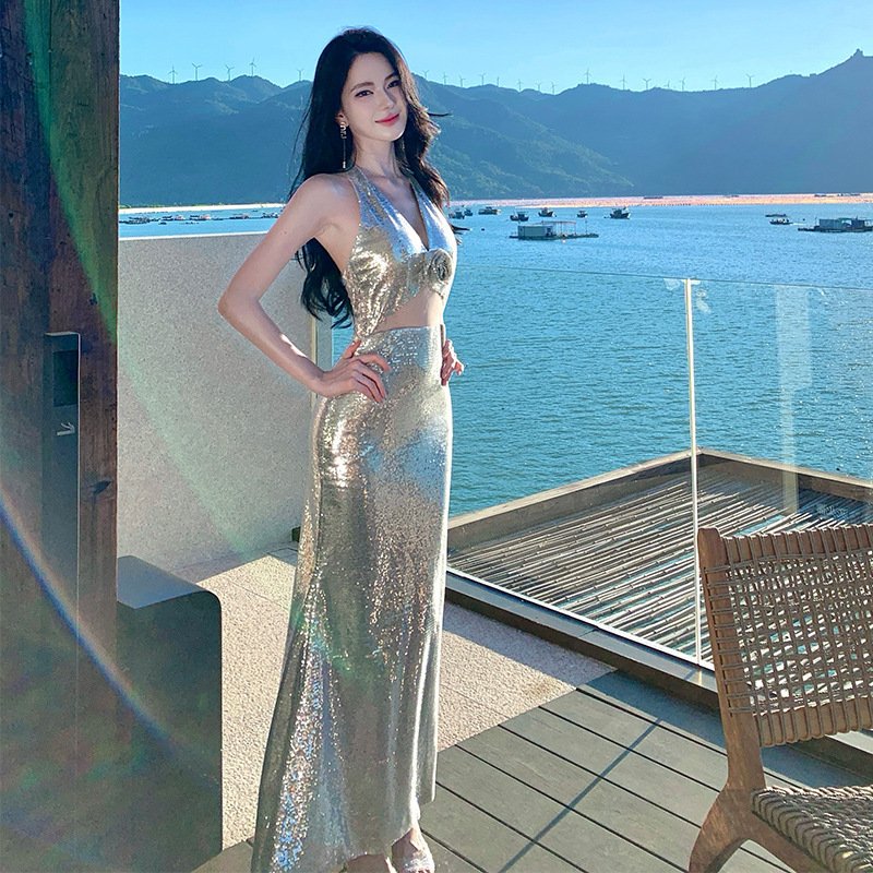 Sequined Evening Gown High-end Light-luxury Dress For Annual Company Events - Image 2