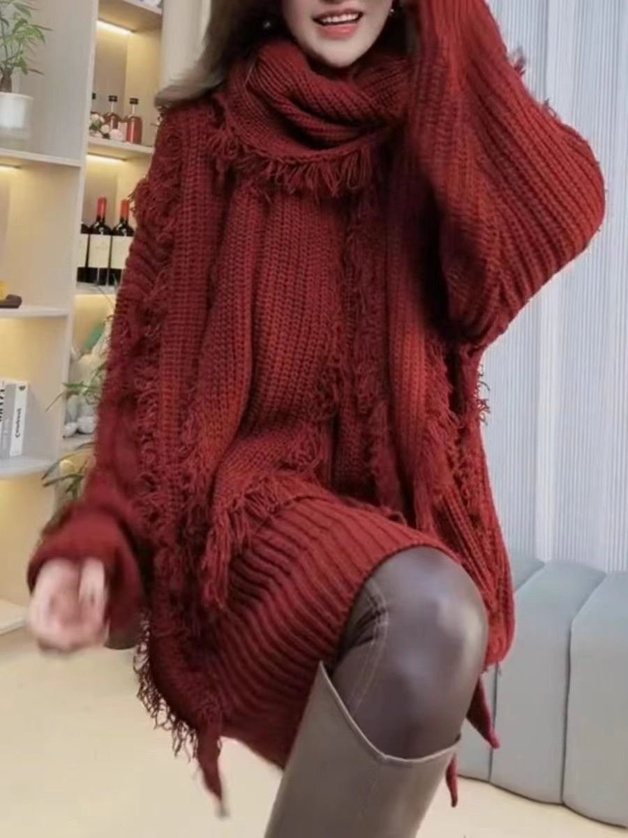 Womens Two-Piece Relaxed-Style Split-Panel Top Set - Image 3