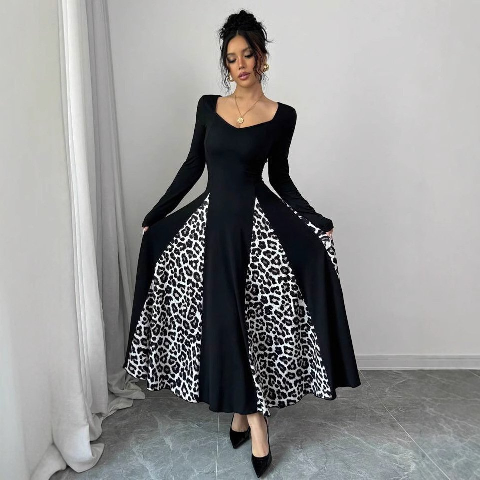 Womens Slimming Split Formal Dress With Long Sleeves - Image 5