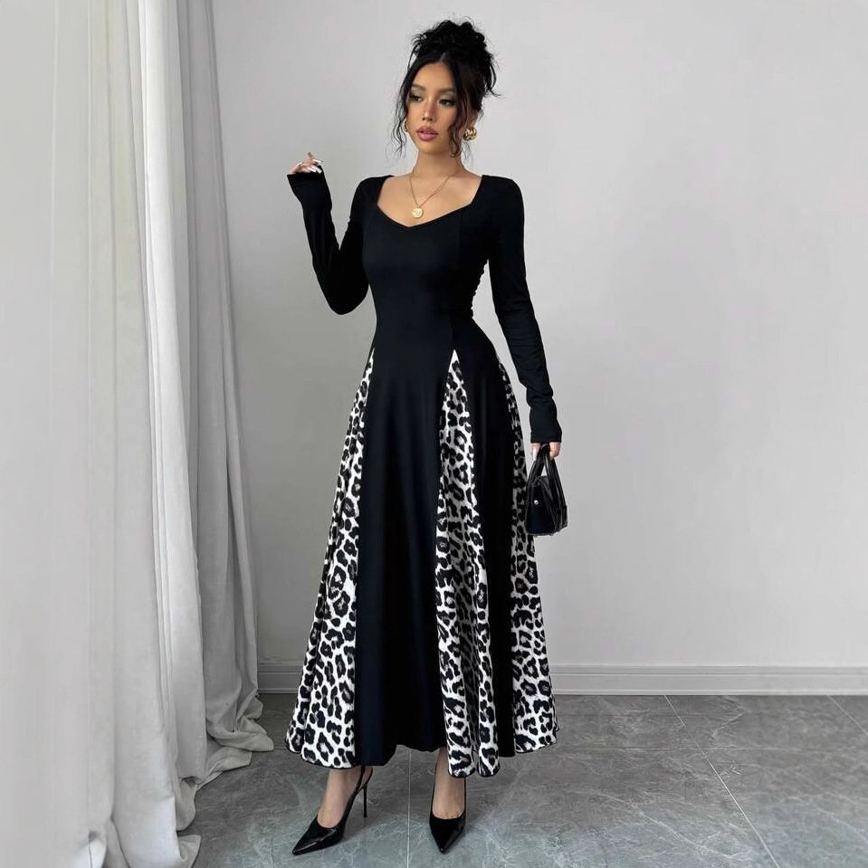 Womens Slimming Split Formal Dress With Long Sleeves - Image 6