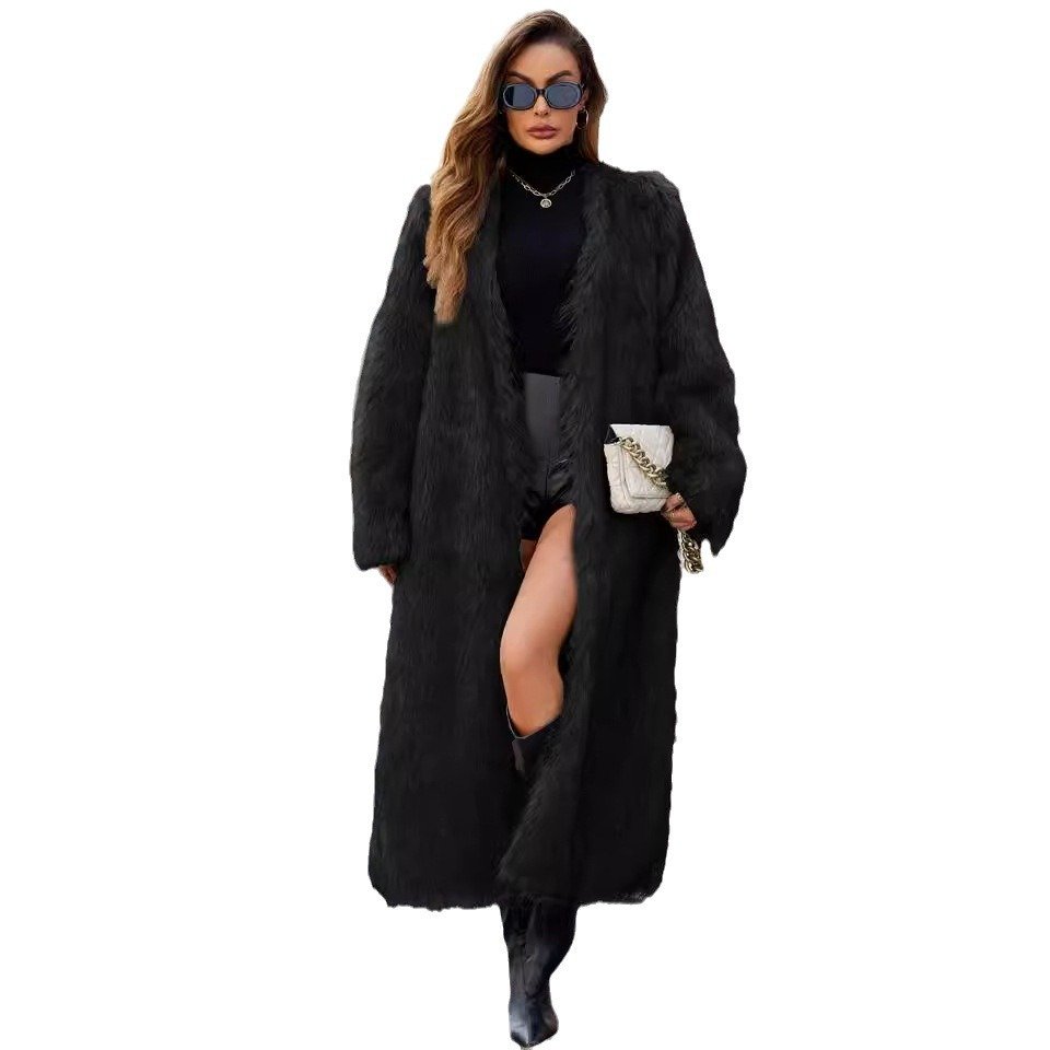 Fashionable V-neck Long Coat For Women - Image 3