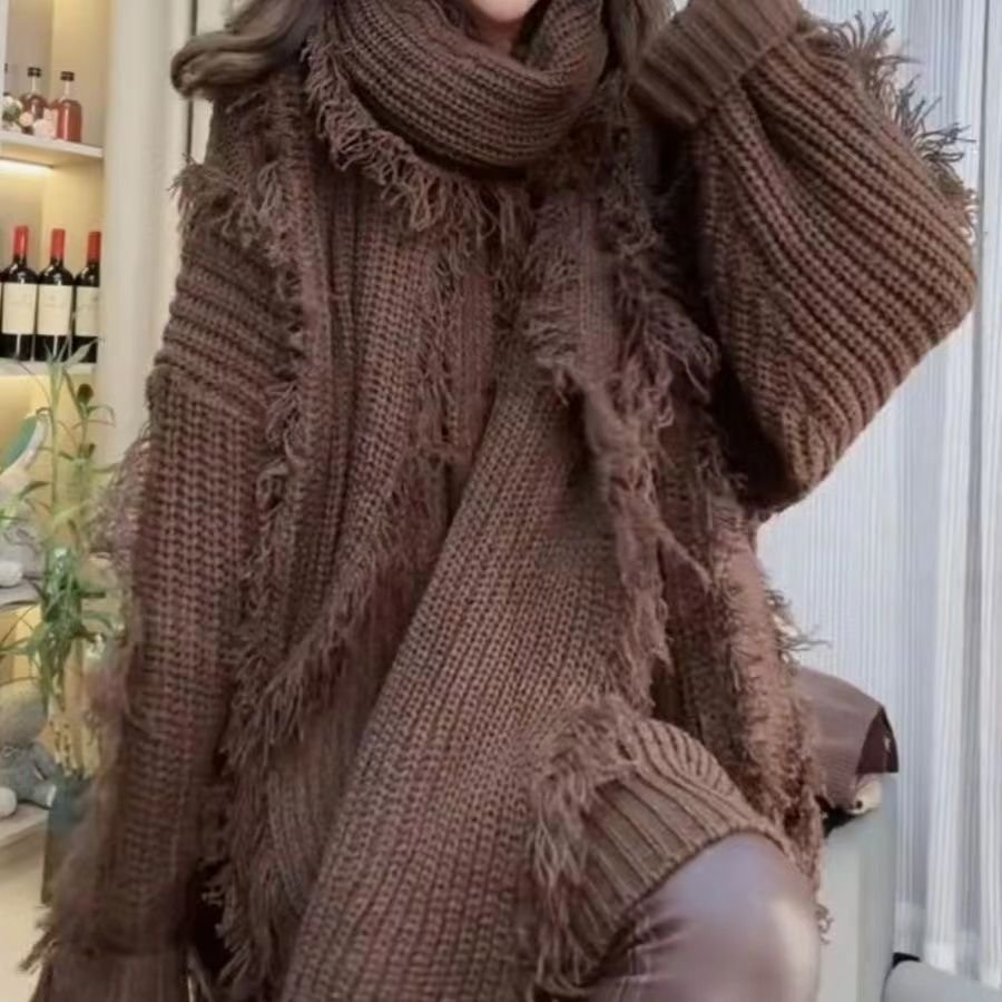 Womens Two-Piece Relaxed-Style Split-Panel Top Set - Image 4